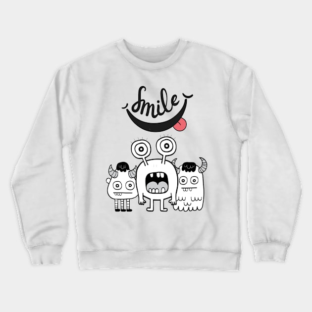 Creatures Smile Crewneck Sweatshirt by Hudkins